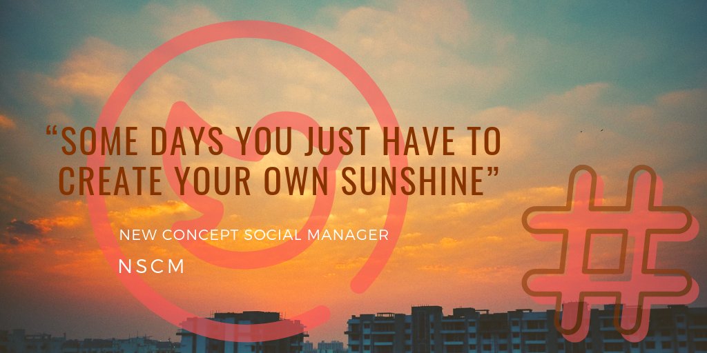“SOME DAYS YOU JUST HAVE TO CREATE YOUR OWN SUNSHINE”
💛💛💛💛 http://bit.ly/fbfv1 💛💛💛💛
#newconceptsocialmanager
#smm @LinkedIn
#ThingsSaidBehindMyBack
#WednesdayWisdom
#HappyHalloween
#SurviveHalloweenIn4Words
#WorldCitiesDay
@Farah
#RBIvsGovt
#AasiaBibi
#Hashimpura