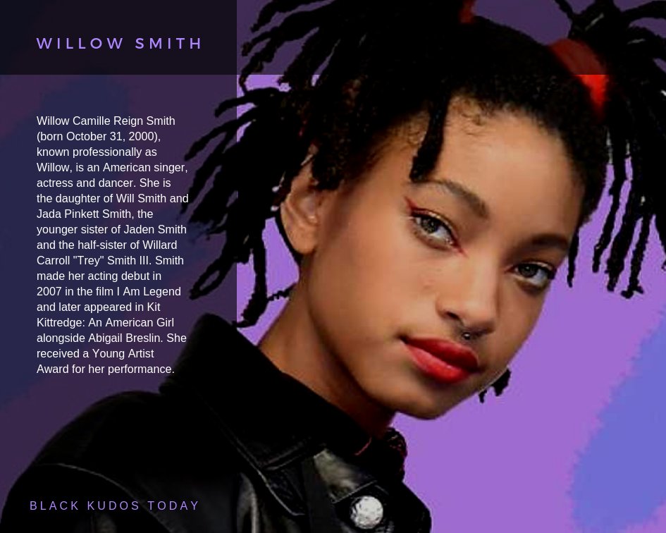 Happy Birthday to Willow Smith.
 