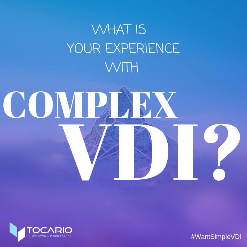 You know todays #VDI solutions? You experienced the complexity if this technology first hand? What was your experience? What annoys you most? What would you change? #WantSimpleVDI #VDI #VirtualDesktop #DaaS #SelfService #CloudTech