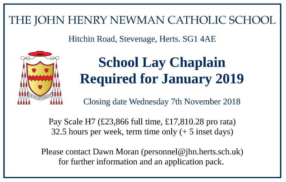 RCYouthWorker's tweet photo. UK #Job closing Wednesday 7th November 2018 - School #LayChaplain #Stevenage #Herts https://t.co/HlwFWwjiL1 https://t.co/Bq2031gxny