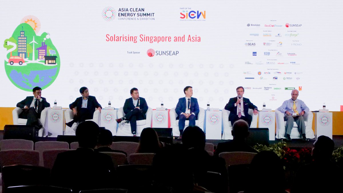sunseap_group's tweet photo. Sunseap is proud to be the lead sponsor for the Asia Clean Energy Summit for the 3rd consecutive year.  Sunseap Group Co-Founder and CEO, Mr Frank Phuan, was a keynote speaker and a panelist at “Solarising Singapore and Asia”. https://t.co/8OLXuLCduu