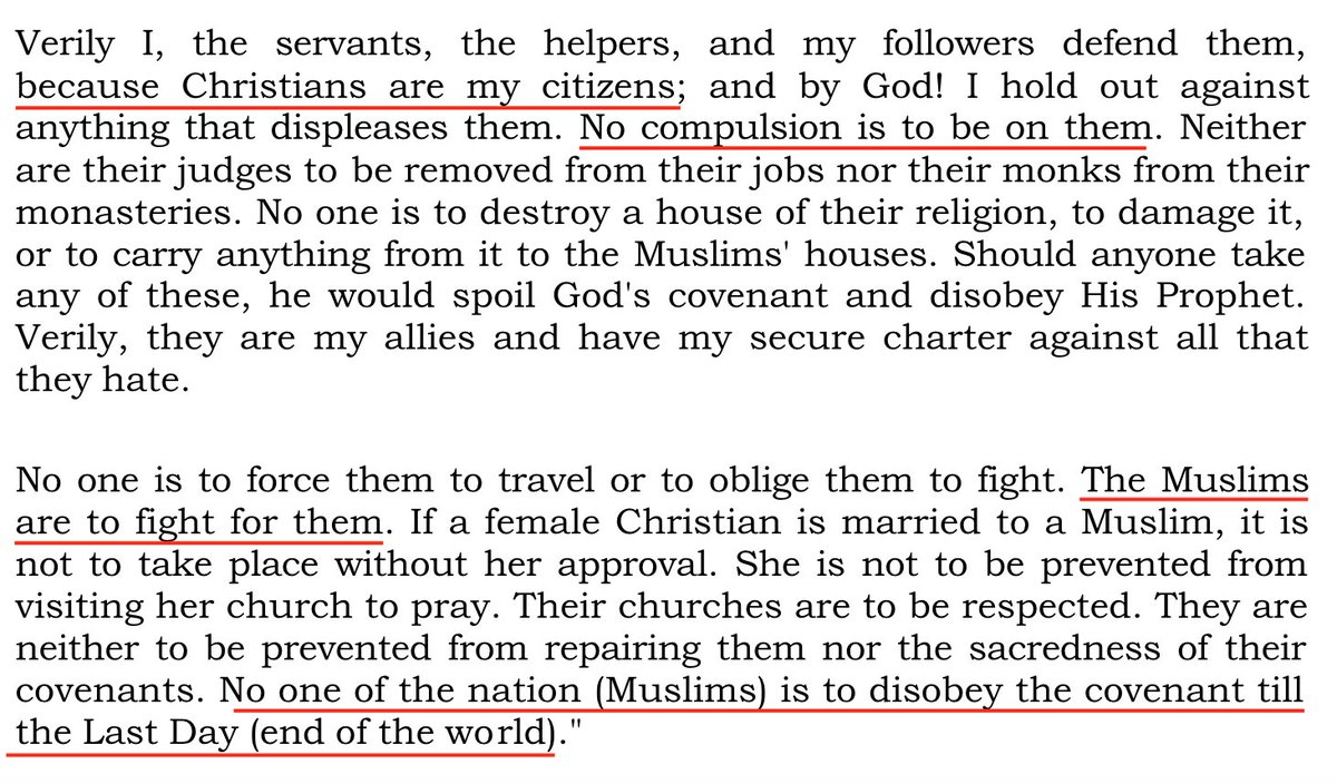 Kaamgaar's tweet image. This is the Covenant of Sayyidina Muhammad ﷺ given to the Christian monks of Saint Catherine&apos;s Monastery:

#FreedomOfConscience