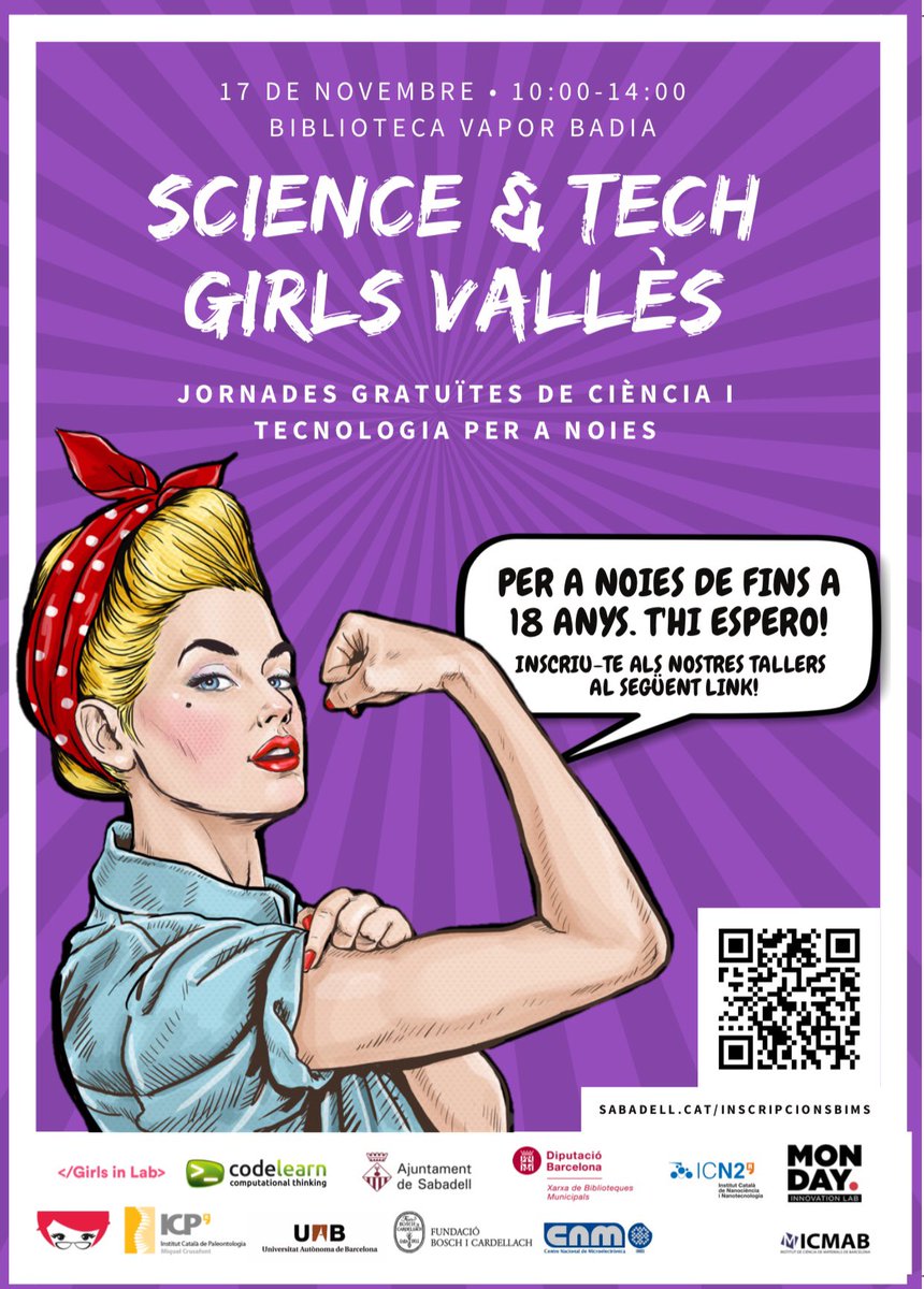 Que la pluja no ens pari avui👻 No us portem cap susto, tot el contrari! Jornades gratuïtes de ciència i tecnologia de la mà de Science & Tech Girls Vallès💥
📅Dissabte 17 de novembre / 10.00-14.00 h
📍 Biblioteca Vapor Badia
🤖 Els alumnes presentaran a les assistents un robot