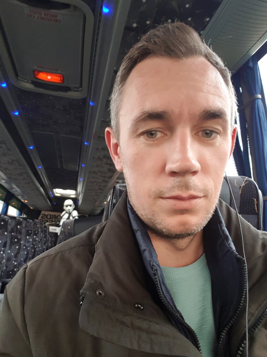 andypmurphy's tweet photo. @SwordsExpress Just a normal bus selfie. Nothing unusual going on here. Happy Halloween @SwordsExpress thanks for the treat this morning! #Halloween https://t.co/WBW7avD7Np