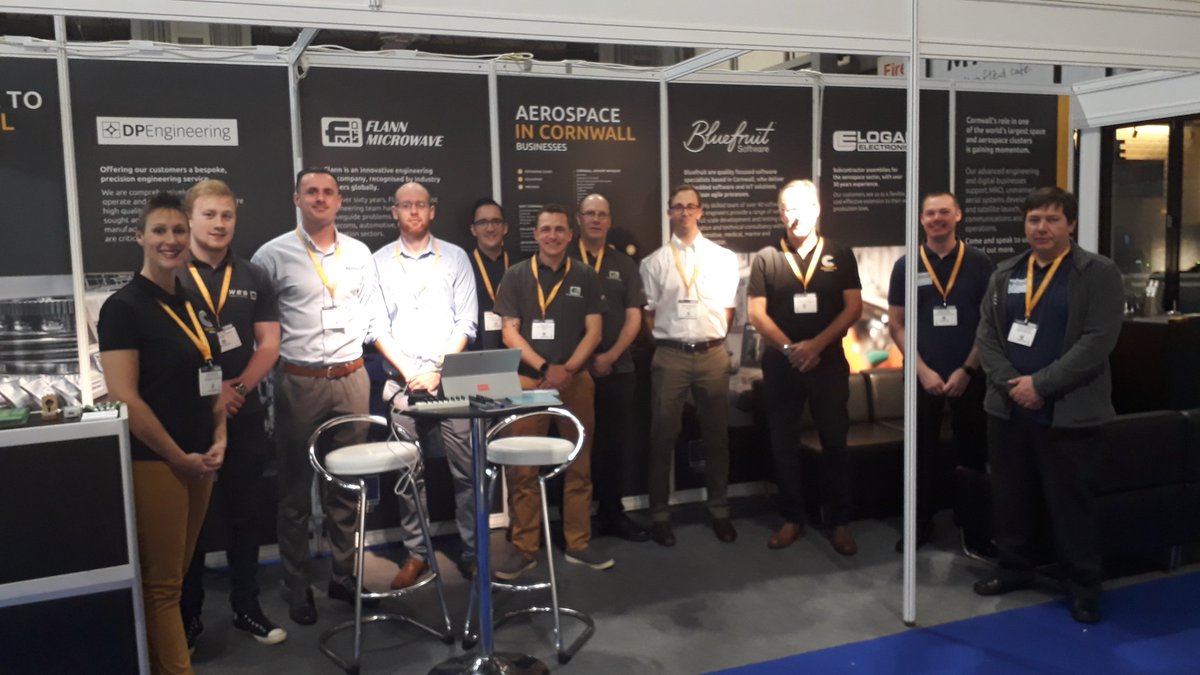 CWLSpaceCluster's tweet photo. AeroSpace Cornwall business partners ready for launch at @advancedenguk A snapshot of the region's capabilities @FlannMicrowave @DPEngineering1 @BluefruitSW Logan Electronics WES Engineering https://t.co/eYaX2yM3qx