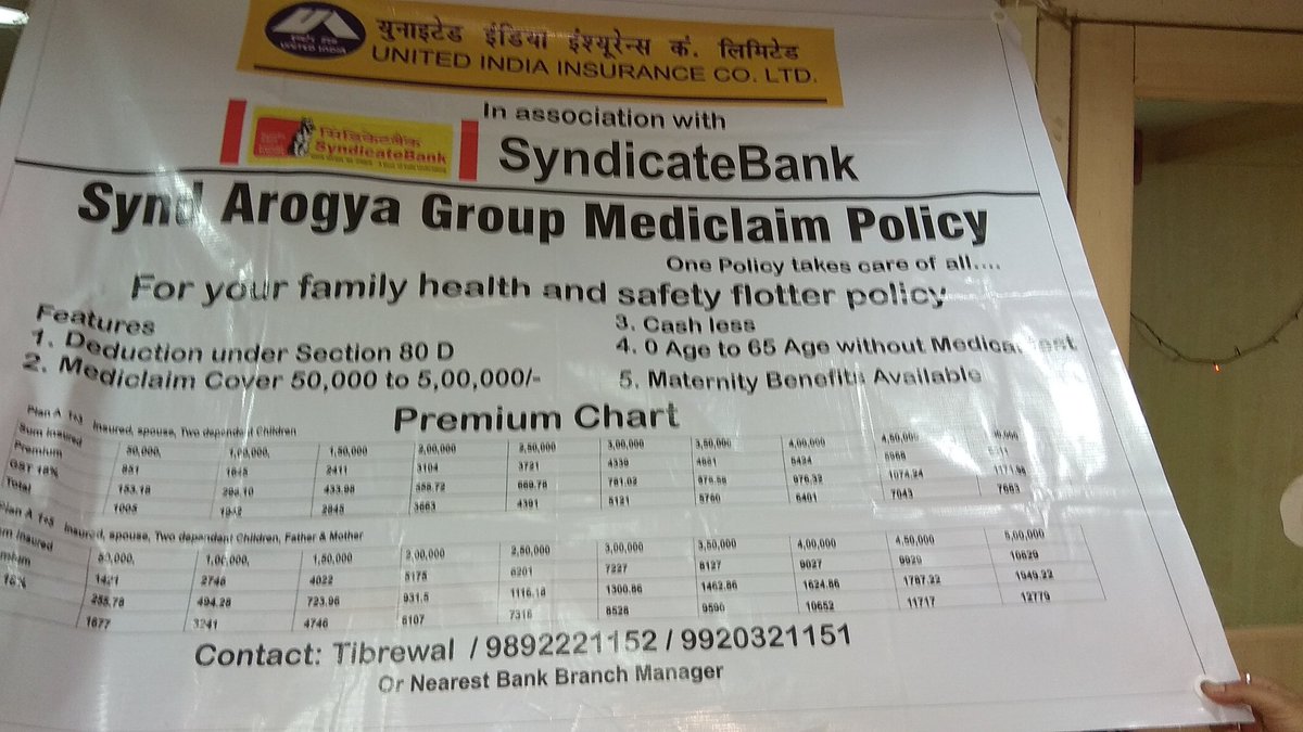 New India Mediclaim Policy 2018 Premium Chart