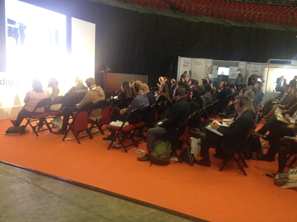 thatjameswest's tweet image. What&apos;s better than a silent disco? A silent *seminar*, that&apos;s what - coming straight at you through your headphones, Works really well in a comparatively limited floorspace. #digitech18