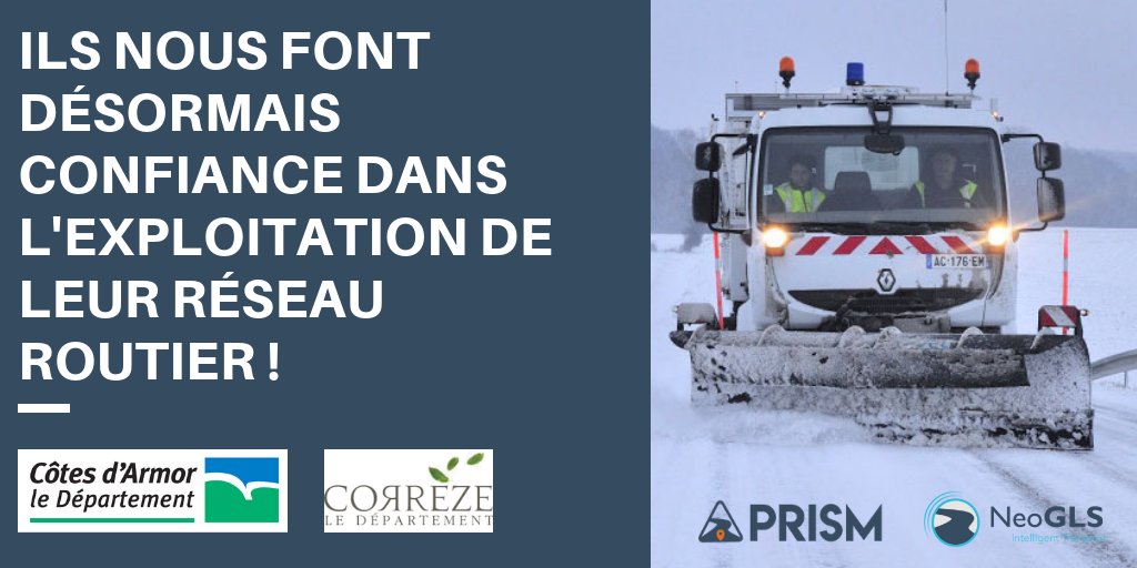 Le départements des Côtes D’Armor et le <a href="/Departement19/">Département Corrèze</a> de la Corrèze font aujourd’hui confiance à notre produit PRISM pour exploiter et simplifier toutes les missions liées à l’exploitation de leur réseau routier.
