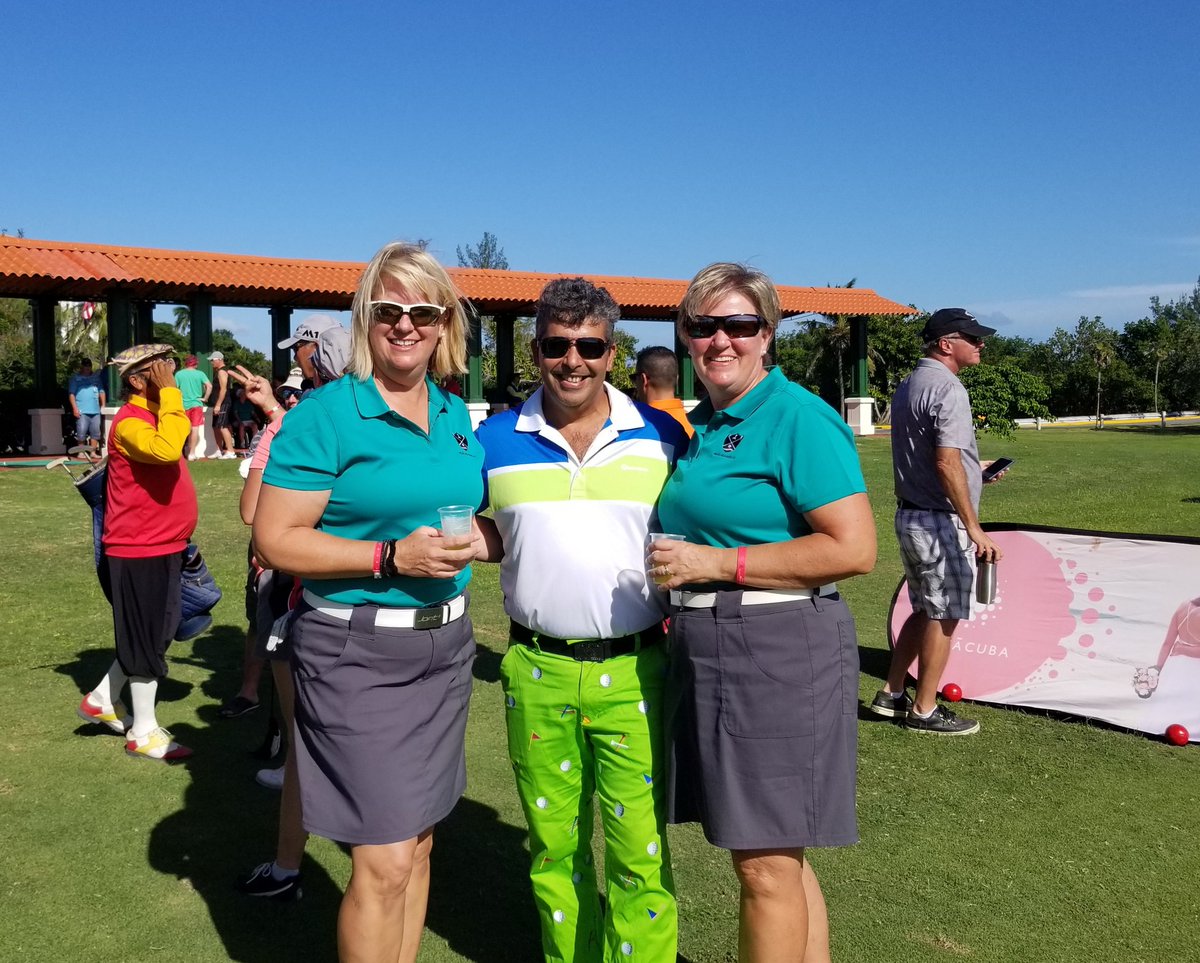 G2GolfGroup's tweet photo. #RealLifeBosses and golf industry entrepreneurs @G2GolfGroup and @G2GolfGirl in Varadero, Cuba with dear friend and colleague Rey Leon. @IAGTO G2 Golf es muy bueno! https://t.co/OrompXZobB