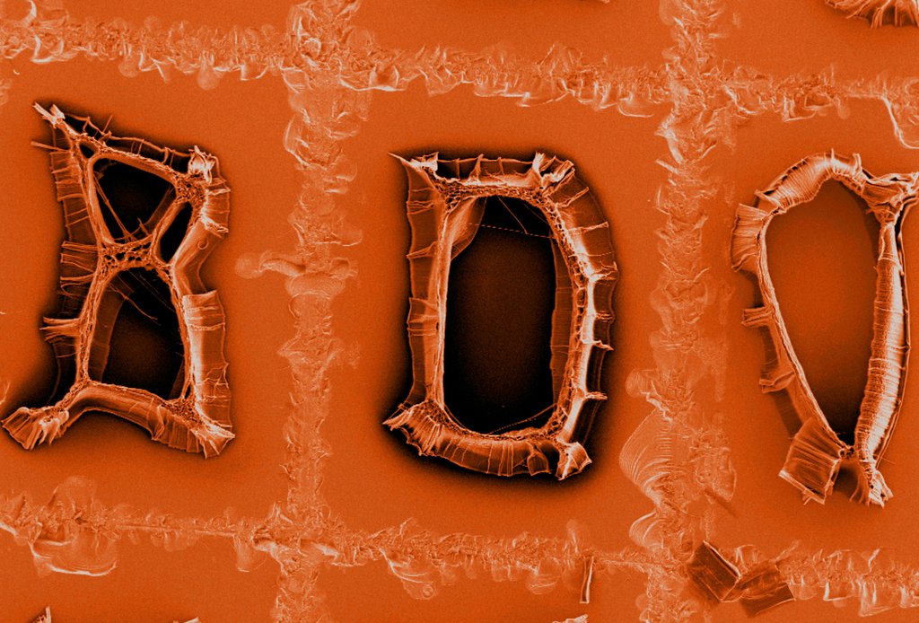 #HappyHalloween! PhD student <a href="/ashleykaiser15/">Ashley L Kaiser</a> grew millions of carbon nanotubes and immersed them in a guiding liquid. Upon drying, the nanotube "forest" created a spooky pattern. 👻 #onlyatMIT mitsha.re/eKRp30mrBjA