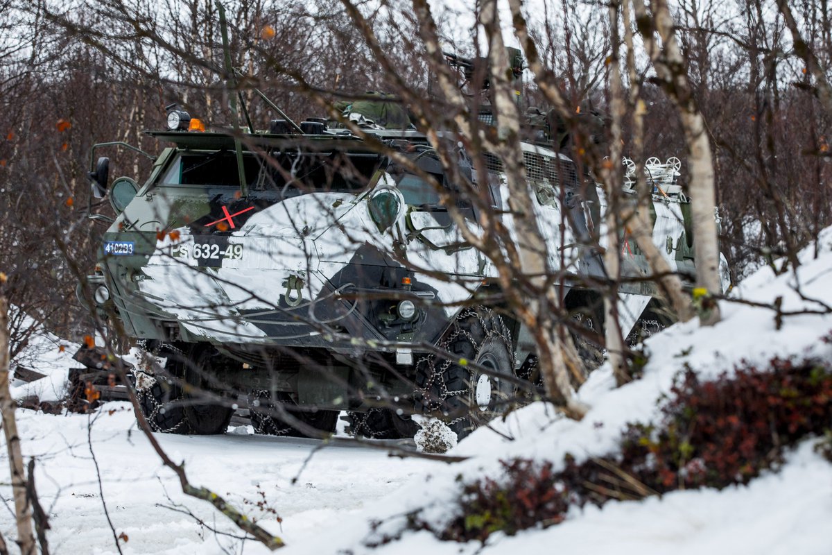 Maavoimat's tweet image. Military operations ahead! The livex phase of the #TridentJuncture has taken off vehemently. The ability to cooperate of our Finnish-Swedish troop is tested. The weather conditions and training environment will challenge our soldiers. #finarmy #SWEFIN