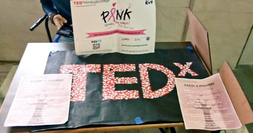 TEDxKPBHC's tweet photo. @TEDxKPBHC, under it's campaign #PinkOctober would like to thank all the people who did their bit by donating money or helped us with some amazing videos about breast cancer awareness. #ShortcutOctober #ThinkPink #TEDxHindujaCollege #IdeasWorthSpreading https://t.co/6nLzTAISCE