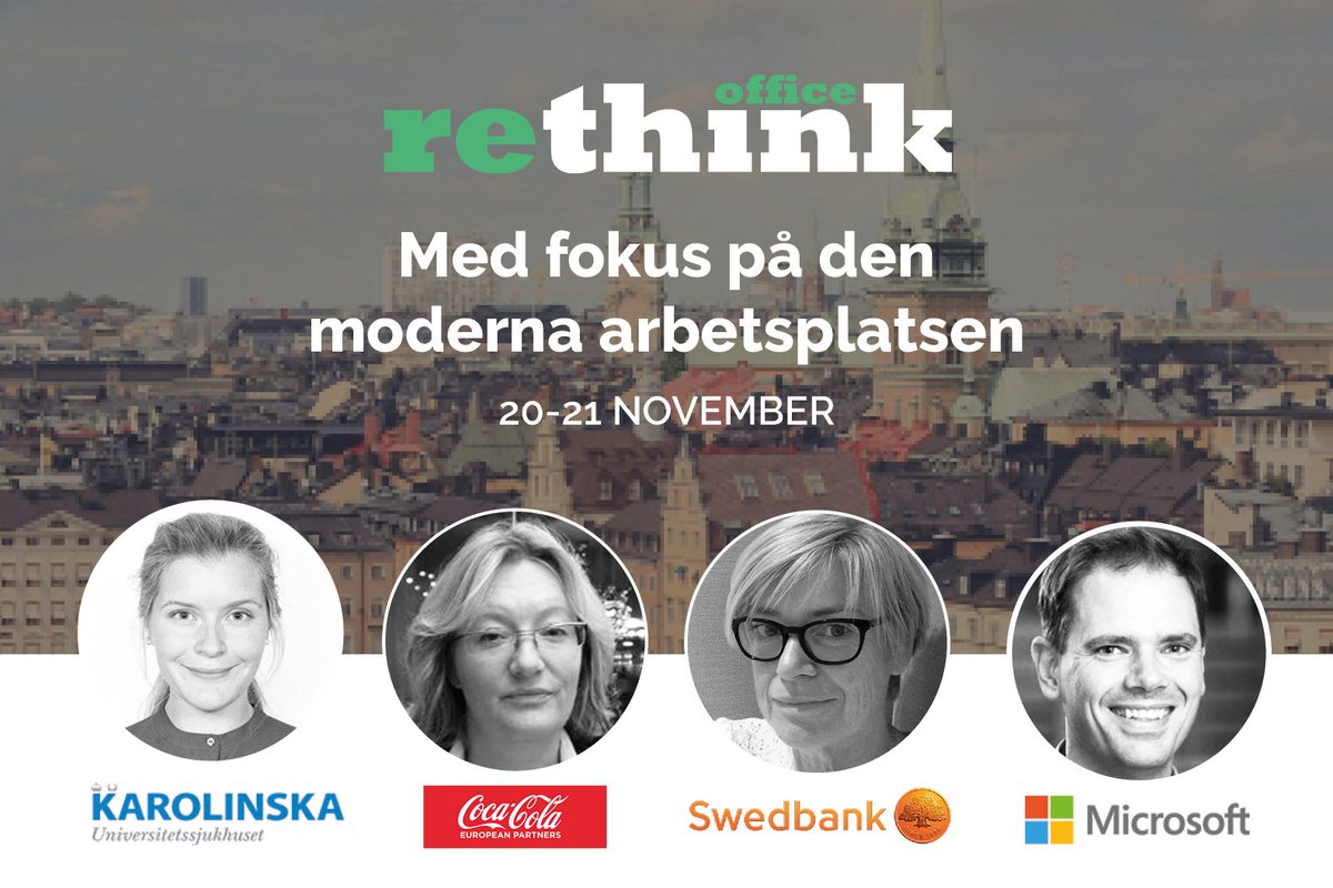 ReThinkOffice's tweet image. Sista chansen idag att säkra sin plats med rabatterat pris till #Rethinkoffice den 20 November. Läs mer om det fullspäckade programmet och säkra din plats: bit.ly/2MtA3Ff