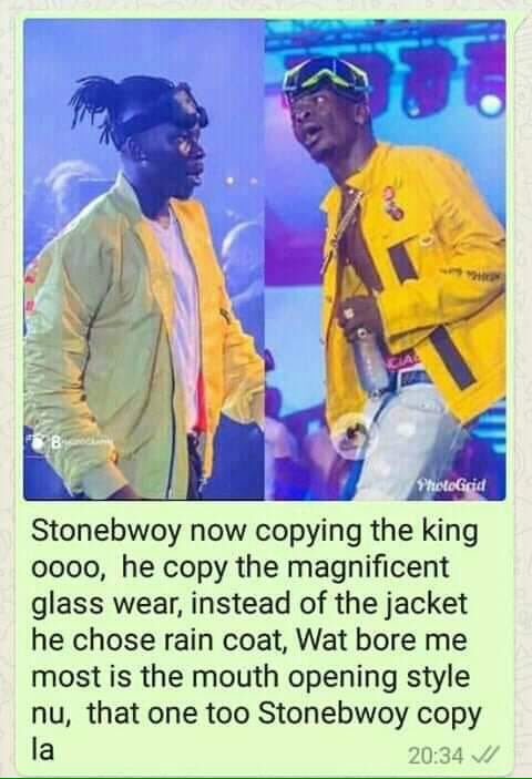Copy copy man stonebwoy hahaha.......lol