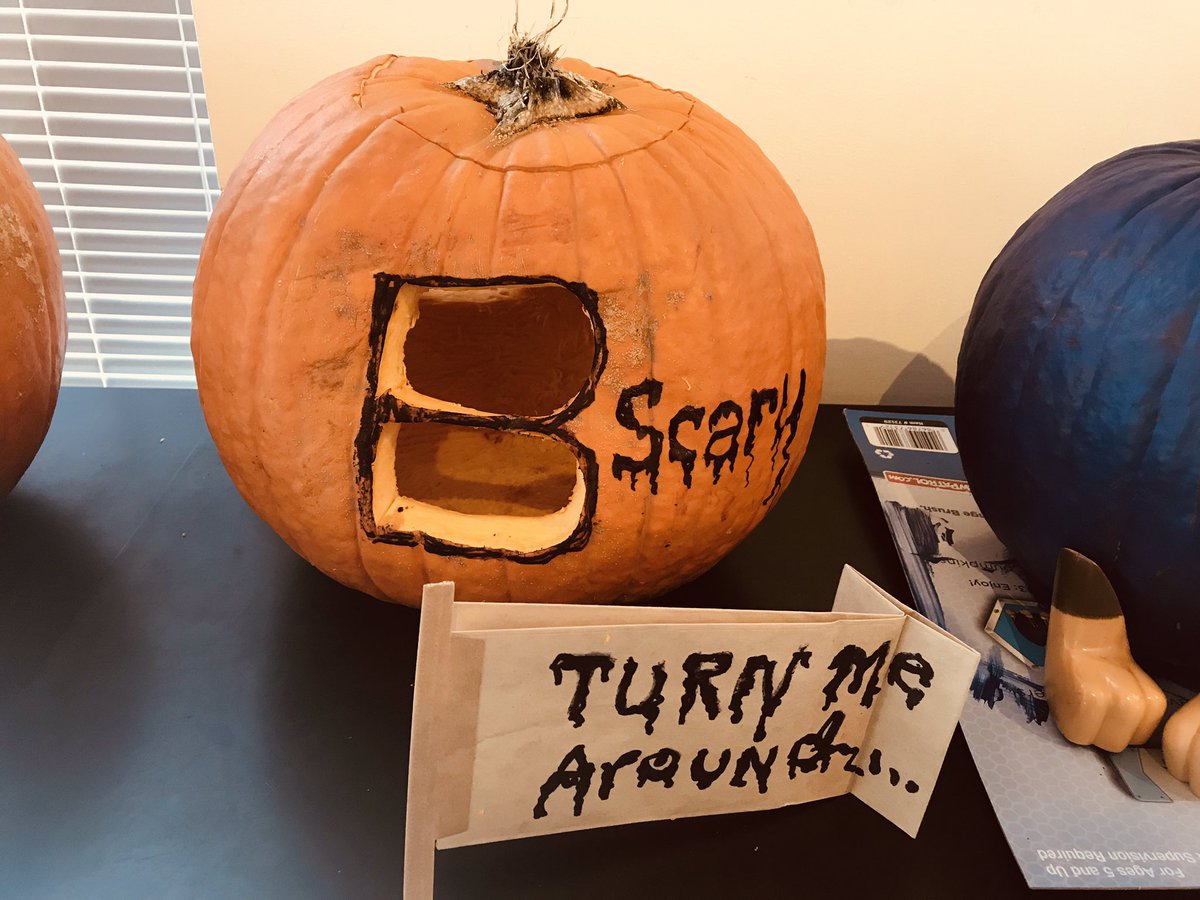 ElleBeyoud's tweet image. Some of the @BGOV Halloween pumpkins are very on brand #terminalhumor