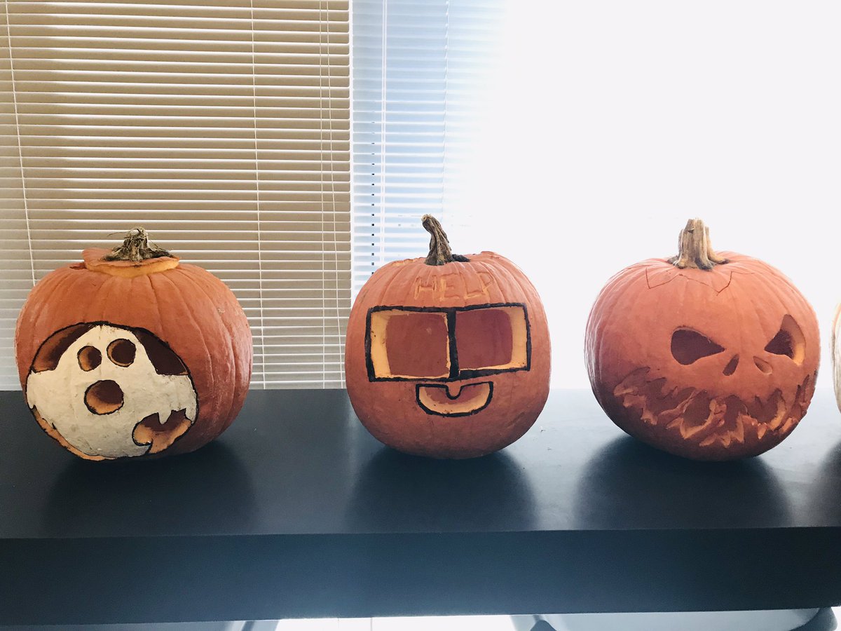 ElleBeyoud's tweet image. Some of the @BGOV Halloween pumpkins are very on brand #terminalhumor