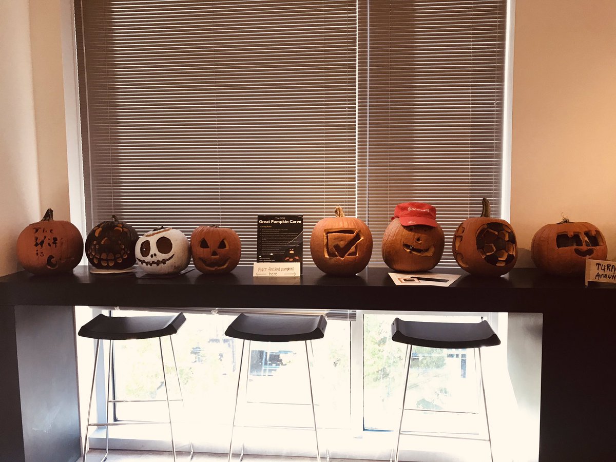 ElleBeyoud's tweet image. Some of the @BGOV Halloween pumpkins are very on brand #terminalhumor