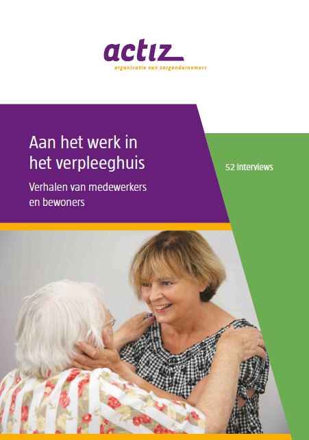 Cleijenborch's tweet photo. #wijzorgen 'Aan het werk in het verpleeghuis', publicatie van @ActiZbrancheorg waarin medewerkers aan het woord komen over wat zij merken van de extra middelen voor de verpleeghuiszorg. In deze publicatie vertellen de praktijkopleider van @Cleijenborch en een bewoner hierover.. https://t.co/G14dlPsSkm