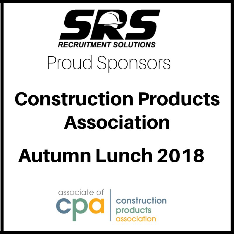 SRS_Recruitment's tweet photo. SRS are proud, once again, to announce that, tomorrow, we will be sponsoring the Construction Products Association Autumn Lunch 2018. The UK's largest networking event for the construction materials sector

We look forward to seeing you there https://t.co/rnkWmeL29A
