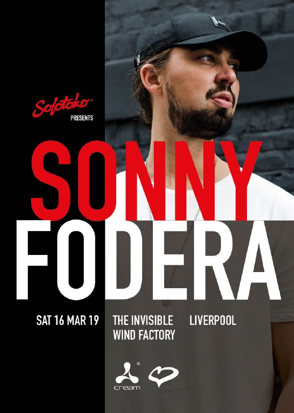 officialcream's tweet image. Catch @sonnyfodera as he brings his tour to Liverpool at the Invisible Wind Factory on Saturday 16th March! Get your pre-sale tickets now 👉 bit.ly/2Jr44FQ