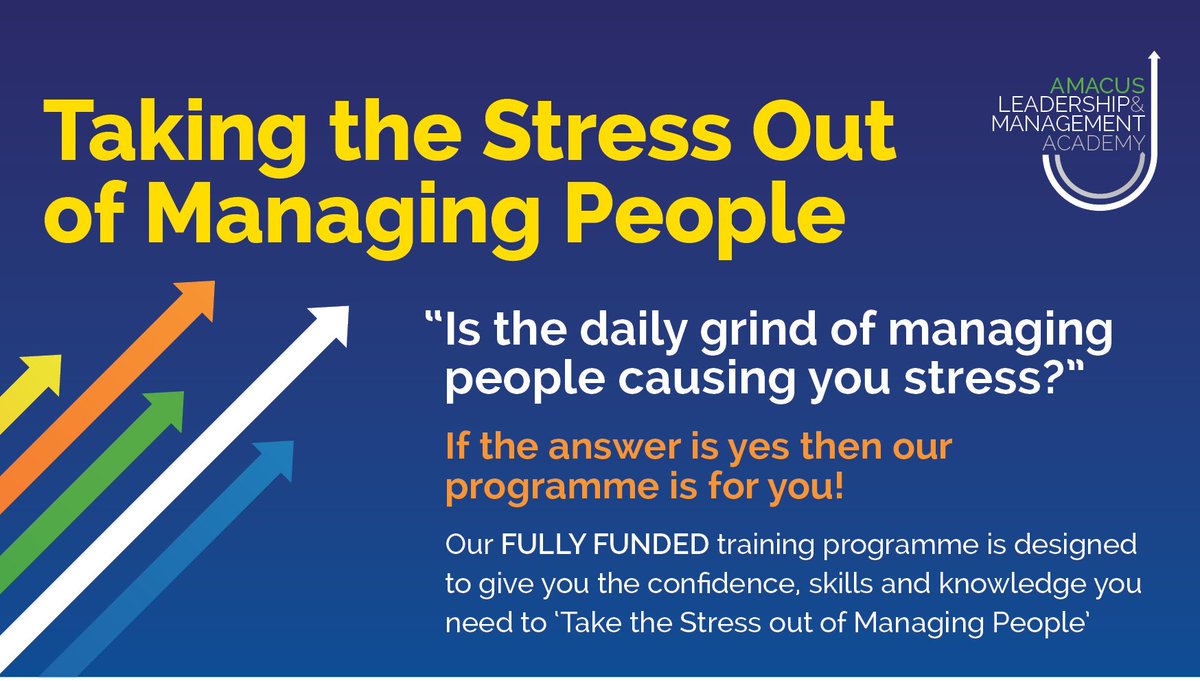 AmacusLimited's tweet image. We are running our next fully funded &apos;Taking the Stress out of Managing People&apos; programme starting December 13th. Click here to book bit.ly/2yMemvf  #freetraining #traindevelopsucceed #managementtraining #NEfollowers