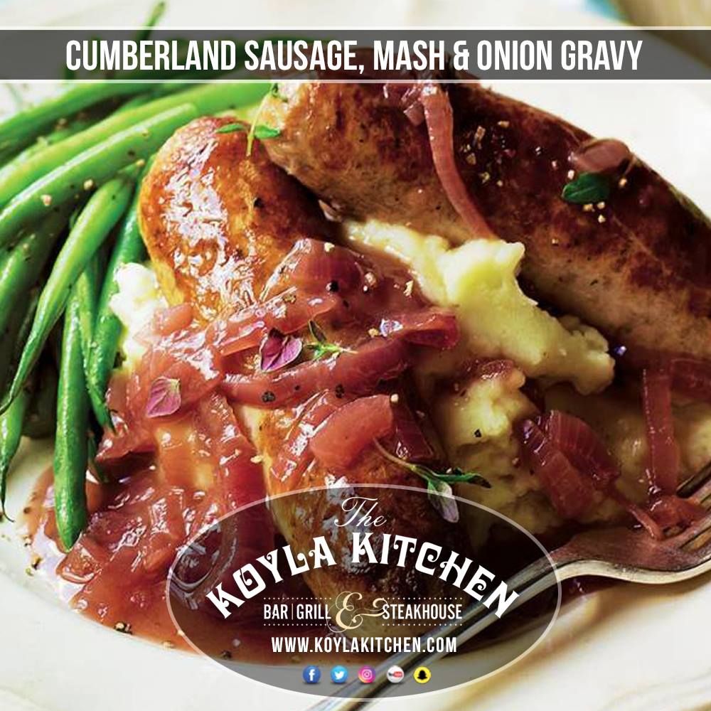 Winters here! In comfort food we trust! Try our Bangers &amp; Mash at The Koyla Kitchen. Cumberland Sausage, Mash &amp; Onion gravy !Cosy &amp; delicious! 
The #KoylaKitchen - #Bar, #Grill &amp; #Steakhouse. 174 Thorns Road, Brierly Hill, DY5 2JY. UK. Tel: 01384 424045 koylakitchen.com