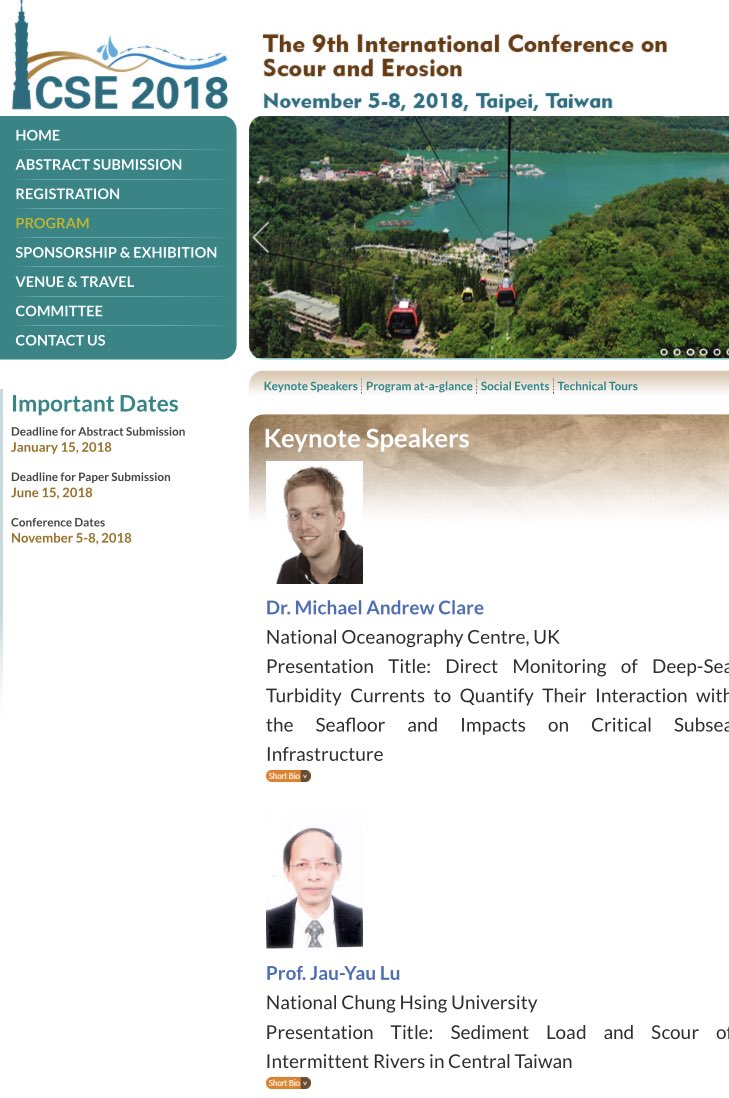MikeAClare's tweet image. In Taiwan next week? Attending the International conference on scour and erosion? Yes? Me too! Come see this one give a talk on deep sea hazards monitoring and scour assessment. #ICSE18
