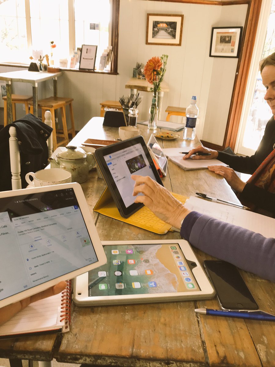 Invisinetwifi's tweet image. Well done to our iPad group today. Thirsty for tech knowledge and #coffee. Bookmarking pages, flagging emails and downloading podcasts. A lovely autumn morning in the park. #inclusion #technology #learning