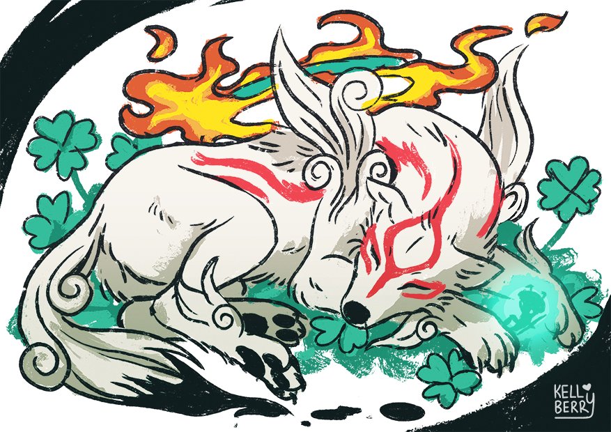Kell 🍓 on X: "Sleepy Ammy~ Only one of my favourite PS2 games growing up! # okami #amaterasu #ammy #issun #fanart https://t.co/zkIgRDt01I" / X