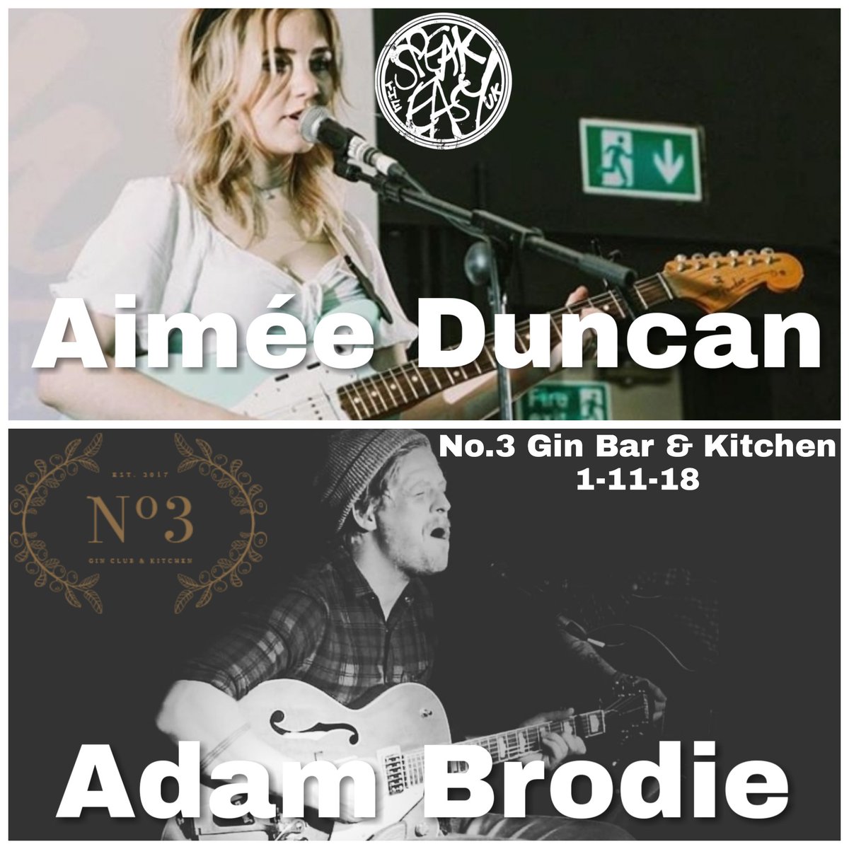 This Thursday at No.3 Gin Bar &amp; Kitchen, Hessle LIVE from 7.30 we have Aimée Duncan &amp; Adam Brodie