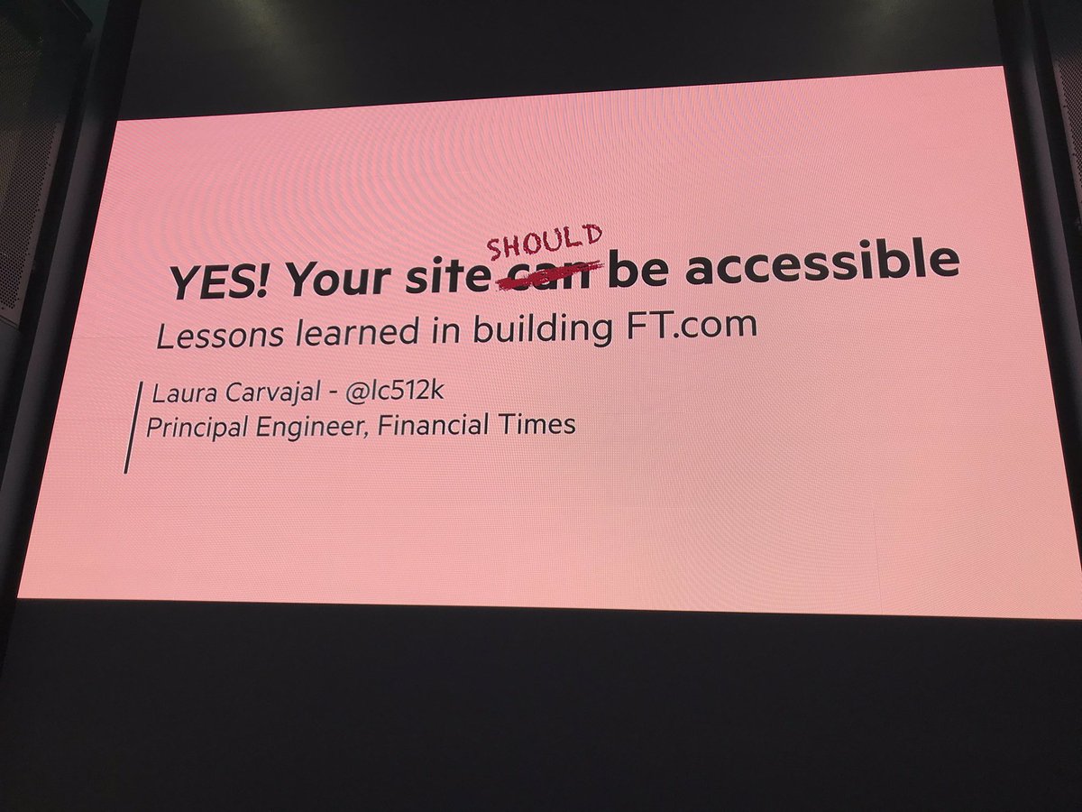 "Accesibility doesn't just happen, YOU have to make it happen."
The fantastic @lc512k is talking to us about making our sites accessible.