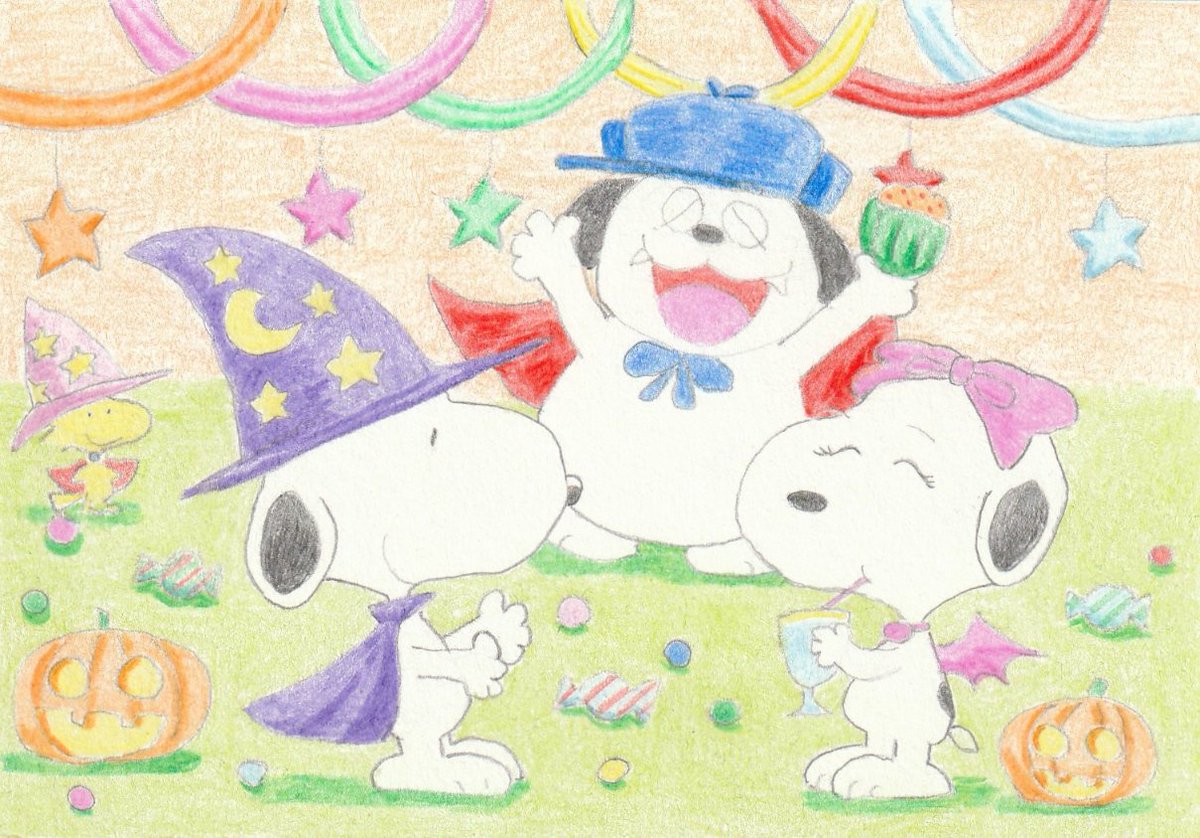 Twitter 上的 Sima イラスト スヌーピー ウッドストック オラフ ベル ハロウィン Illustration Snoopy Woodstock Halloween T Co C55py7ekyb Twitter