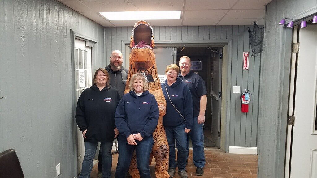 FleetRepSol's tweet photo. Happy Halloween from the Fleet Team. #trex #havingfunatwork https://t.co/PqaaMuWbq3