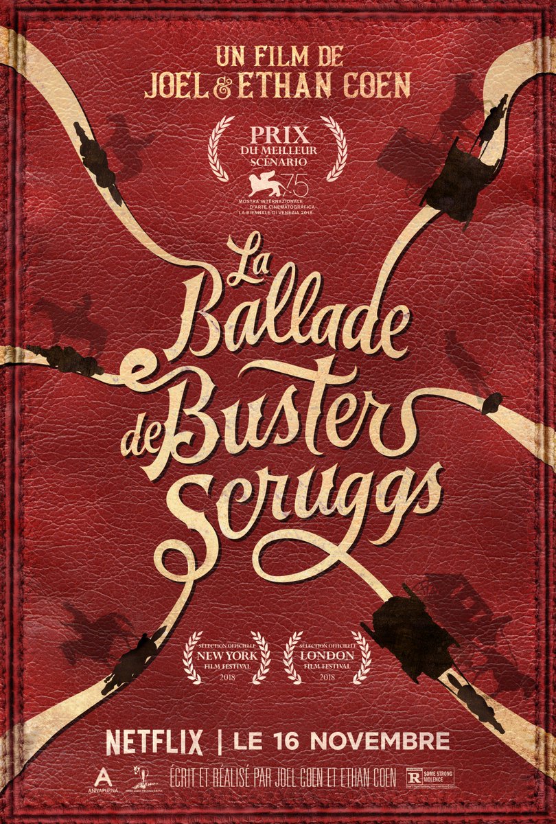 Ce_Petit's tweet photo. Découvrez l'affiche de #LaBalladedeBusterScruggs, le nouveau western d'anthologie des #FrèresCoen, disponible sur @NetflixFR à partir du 16 novembre - Prix du Scénario à la Mostra de #Venise2018 #JoelCohen #EthanCohen @lpscinema https://t.co/5RlrAA5kkY