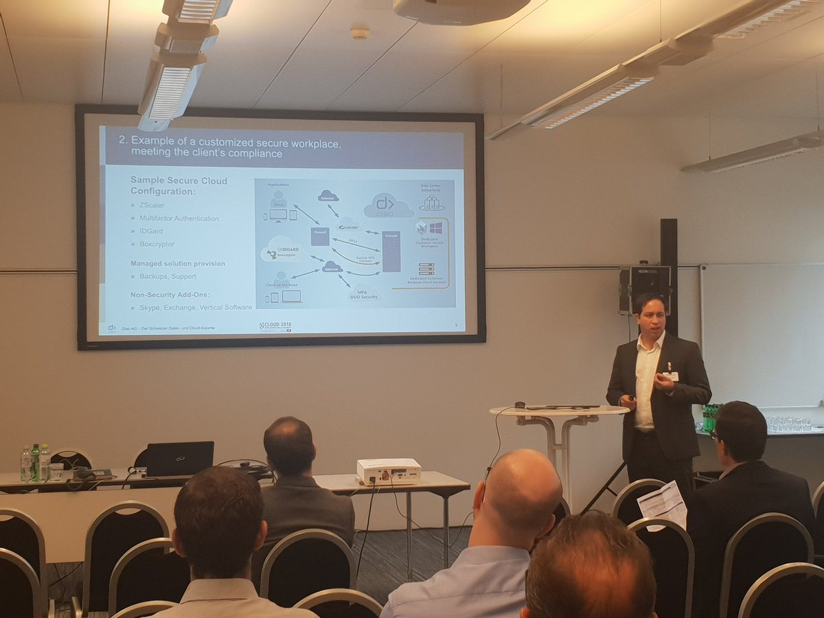 DisoAG's tweet photo. Our Senior Cloud Engineer presenting #securecloudworkplace at #cloudswiss in Pfäffikon.
#diso #secure #cloud #daas #vmware #VirtualDesktop https://t.co/ZGHlp7TE6e