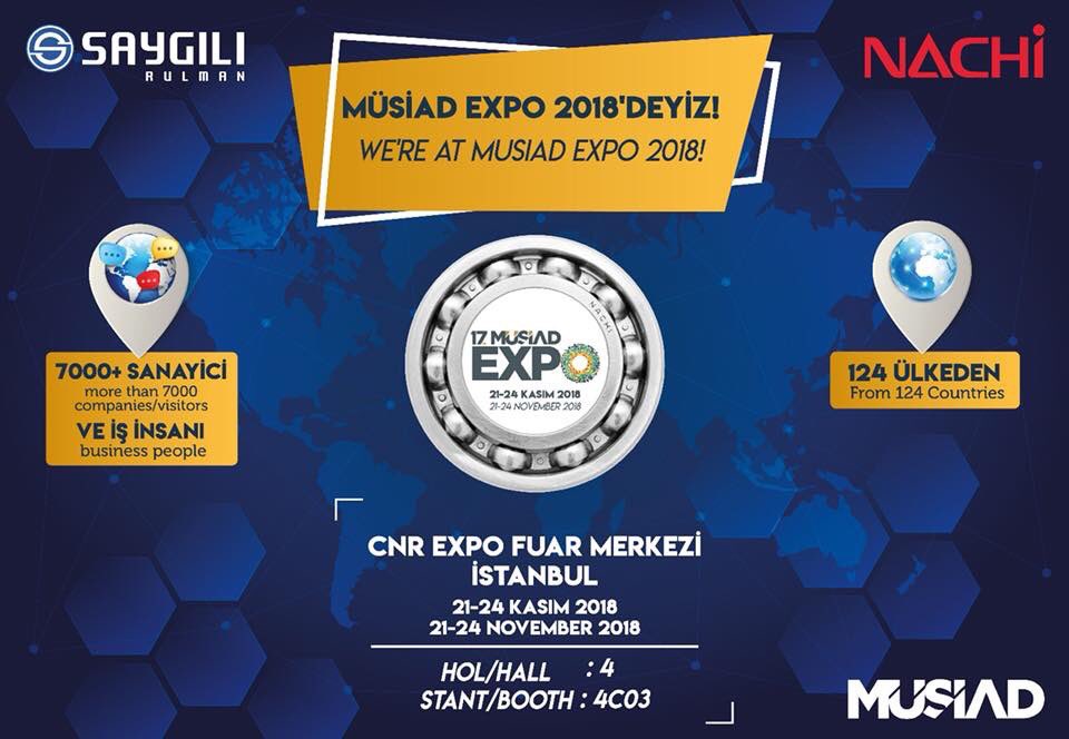 Bu yıl 17. si düzenlenecek olan MÜSİAD EXPO 2018 FUARI'na herkesi bekliyoruz, hayırlı ve bereketli olsun inşallah.
#müsiad #fuar #müsiadexpo #saygılırulman