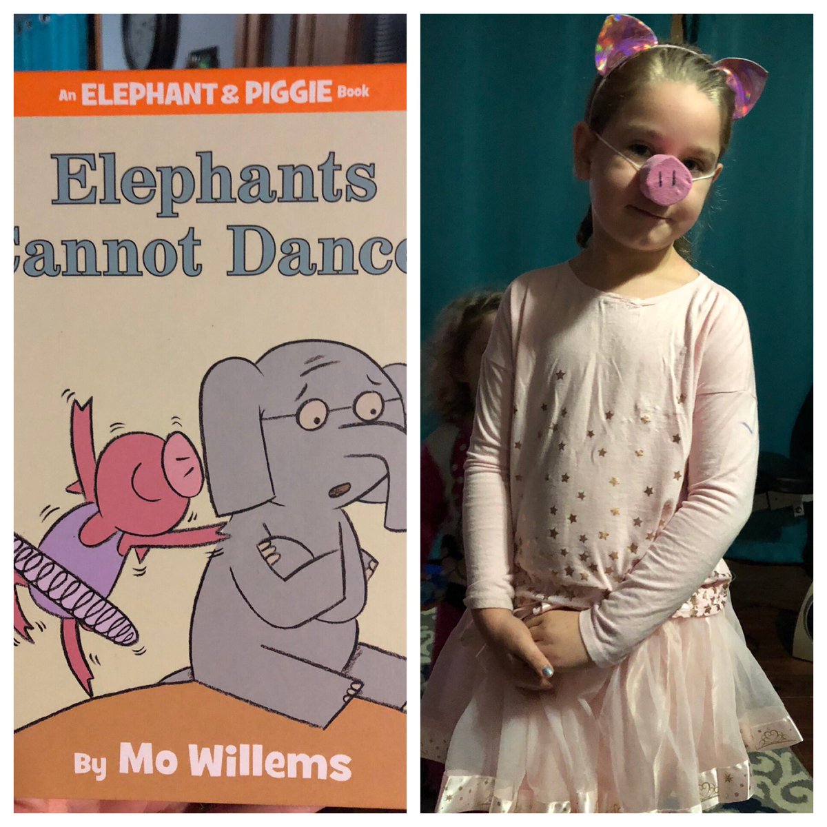 All ready for “dress like your favorite book character day” @CPElem #elephantandpiggie #firstgrade