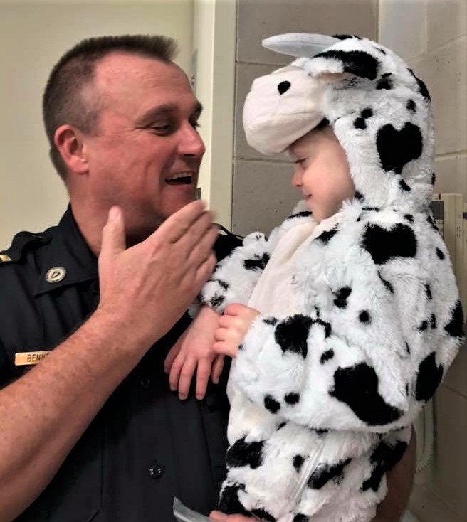 MCLRespite's tweet image. Happy Halloween... Fun time trick or treating down Main Street today. Thank you Officer Bennett and our friends at the Hopkinton, MA Police Department. Happy Toddler Tuesday!