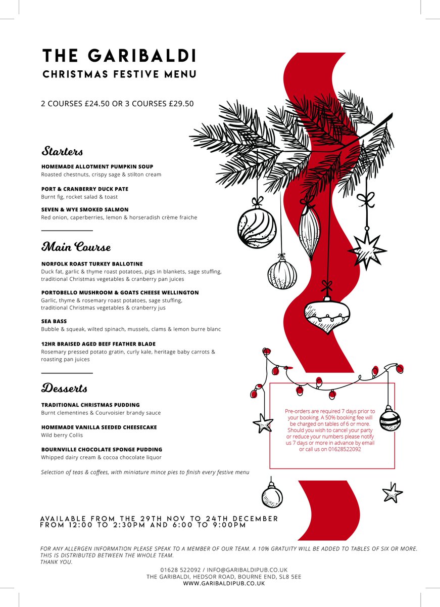 Tis the season to be jolly and where better to celebrate the magic of Christmas than here with us at The Garibaldi. Our buzzing little pub will be filled to the brim with festive cheer, charming atmosphere and a comforting fire crackling in the background. #christmas #bourneend