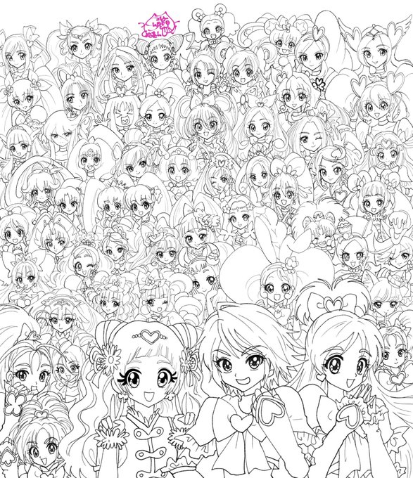 しょこたんの全プリキュアを描いたイラストが凄い たった3時間で55人を超えるプリキュアを描く ニコニコニュース