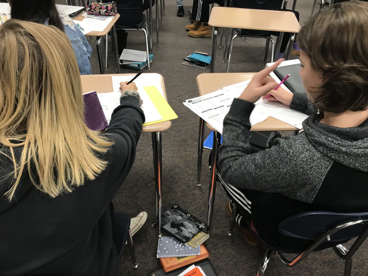 SraB_THS's tweet photo. Spanish 2 students did a great job working in groups writing their restaurant skits yesterday.  I can't wait to see them present their skits next week! #THSHablaEspanol https://t.co/A2Rjvy89Hl