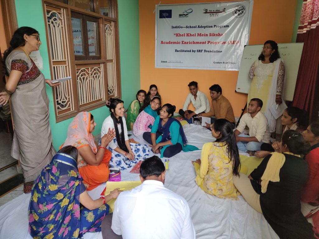 SRFFoundation's tweet photo. Ystrdy,undr our @IndiGo6E School Adoption Prog we orgnisd an orientation wrkshp in Gautam Budh Nagar (Dadri) fr d Shala Sakhis. This wrkshp ws relatd to our prog, ‘Khel Khel Mein Shiksha’ which aims to bridge d gap fr stdnts who need remedial academic sessions.
#LetsBridgeTheGap https://t.co/bJkA76CuzQ