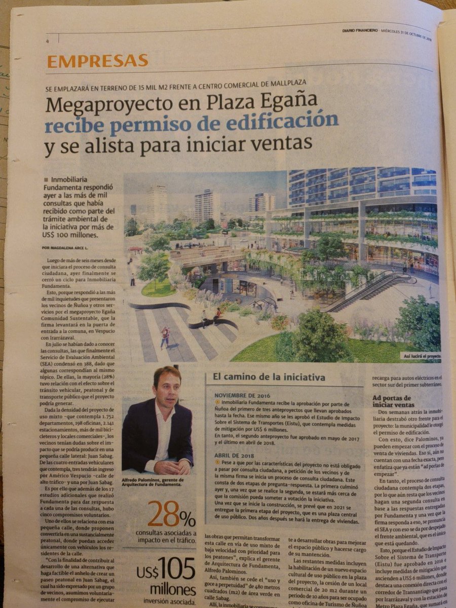 felirarrazaval's tweet photo. Megaproyecto en Plaza Egaña mejoró con participación ciudadana. Debemos hacer lo mismo en @MuniVitacura partiendo por Portezuelo. Necesitamos el apoyo de @KarlaEnAccion y de diputados @fuenzalidaRn @Panchoundurraga @karinluck para exigir al SEA que se oiga a los vecinos. https://t.co/yQDfiDlBjP