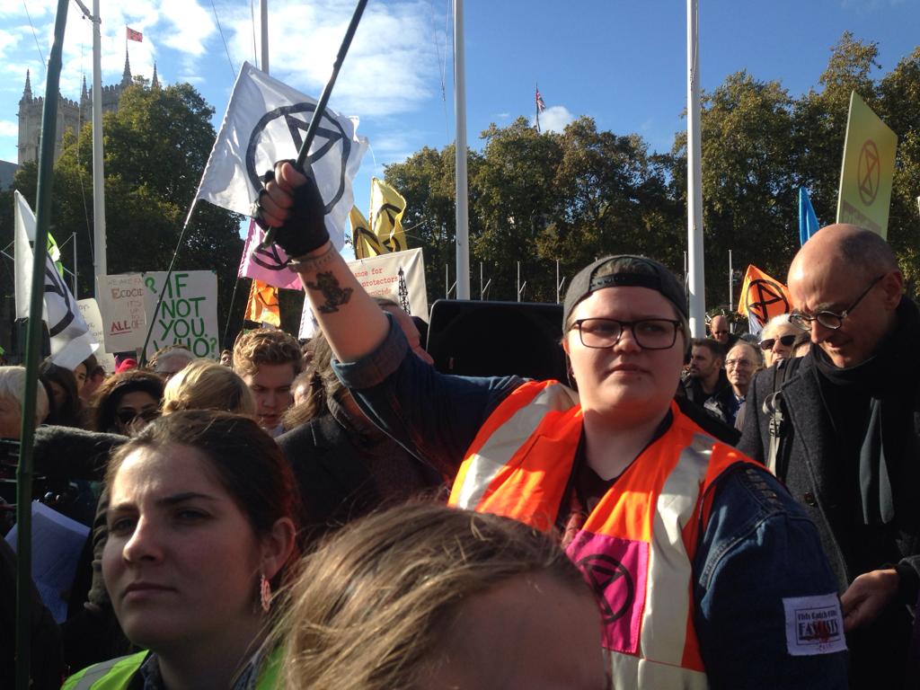ExtinctionR's tweet image. We're occupying the road outside Parliament Square as a from of peaceful disruptive protest to highlight the #ClimateEmergency. #ExtinctionRebellion