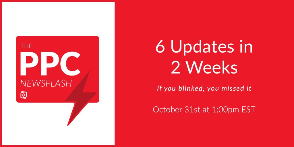 Hanapin's tweet photo. T.O.D.A.Y. The spooookiest of #webinars 👻 with @Albright_C + @Matt_Umbro, talking about the BOO-tiful 6 new updates in @GoogleAds + @BingAds that just dropped! You'll jump out of your seat...at the #PPC possibilities! (ok, was that too much? 🎃) Join us! https://t.co/xPmDUech3g https://t.co/Qk2ibLbmSM