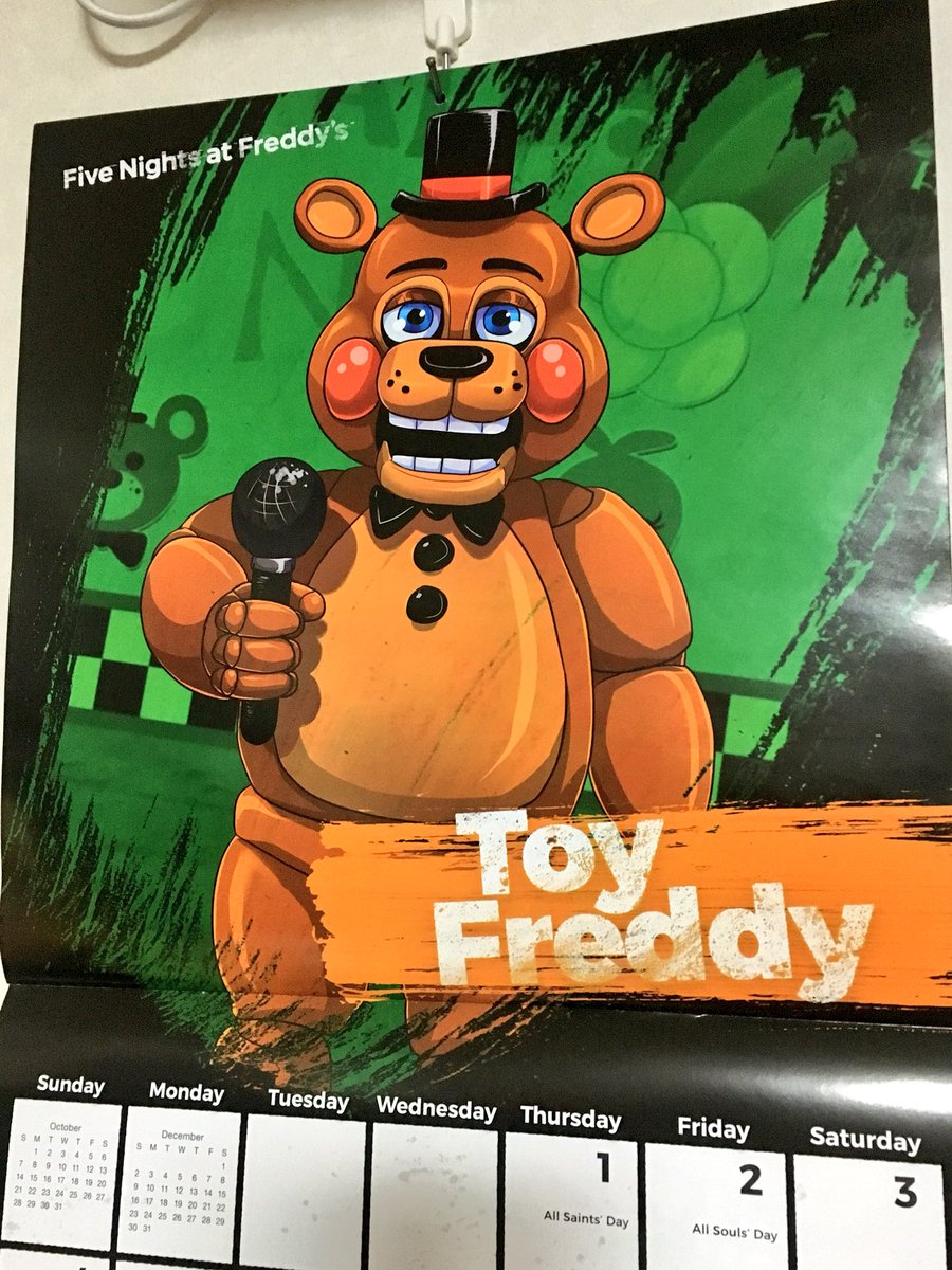 イシイニキ Ishiiniki Fnaf日本宣伝 Five Nights At Freddy S18年公式カレンダーの10月も今日で終わり 何気にクチバシ付きトイチカちゃんは中々見れないレアイラスト 来月11月のイラストはトイフレくん
