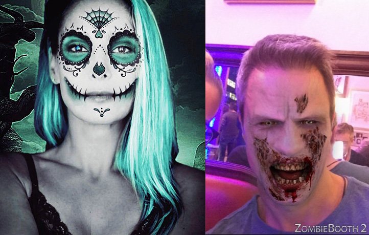 RTL_com's tweet image. Happy #Halloween wünschen die #AWZ Stars #BelaKlentze @MadlenKaniuth und 
@christopherkohn sowie die #unteruns Stars #AstridLeberti und #JensHajek. In welchem Kostüm feiert ihr so? #Kuerbis