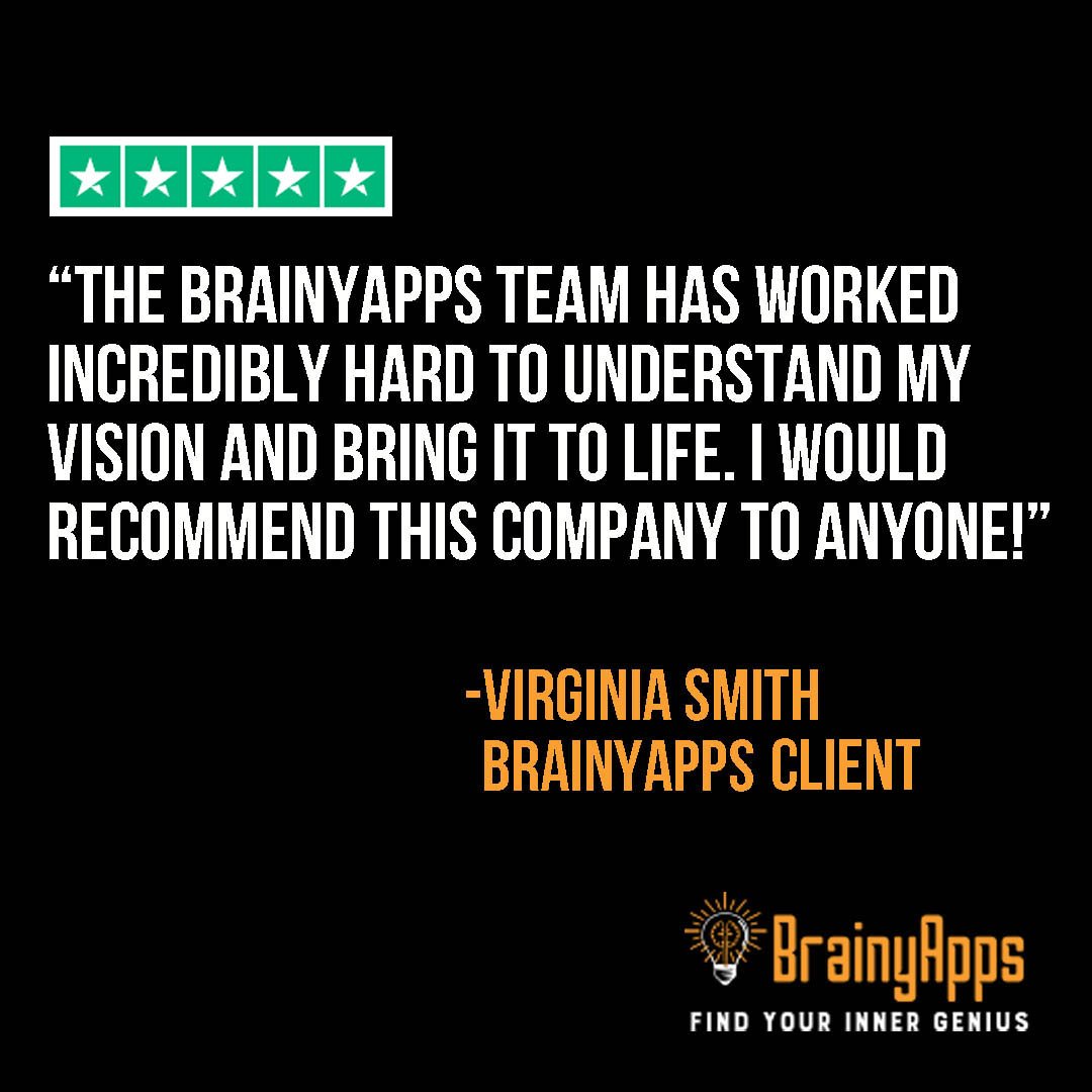 BrainyAppsLLC's tweet photo. Just another awesome 5-star client review from Virginia Smith. View this review and many more like it at TrustPilot. https://t.co/2p7oY3pbYp
#review #clientreview #testimonial #brainyapps #findyourinnergenius #app #mobileapp #mobileapplication #appideas #appinventor https://t.co/fUWPWeSHOL