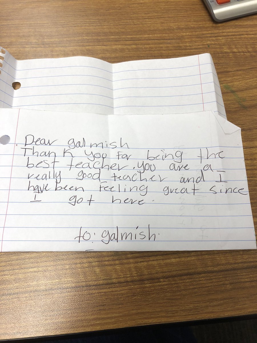 MrsRobertsPKES's tweet photo. Getting a note like this from a student is #mymotivation to be the best teacher I can be for my students! These type of notes truly make my day! 💕 @PKESAP @PKESAdmin @PKESAAP #PantersEngaged https://t.co/o3WO1uZE7r