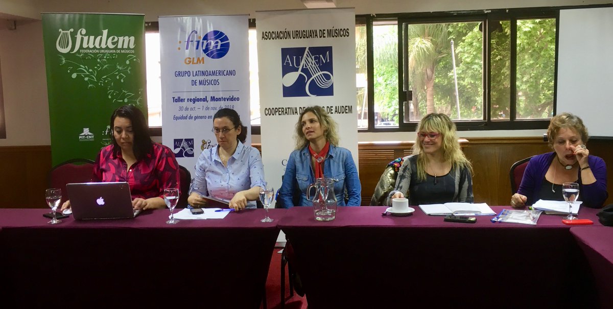 Empezamos hoy nuestro día 2 del evento <a href="/fim_musicians/">FIM</a> sobre equidad de #género en Montevideo con un pánel de sobre el trabajo independiente vs asalariado en el sector musical.
<a href="/uniontounion/">Union to Union</a> #Uruguay <a href="/ErikaBuschUY/">Erika Büsch</a> <a href="/musbiacoficial/">MUSBI AC</a> @monicanavarrock